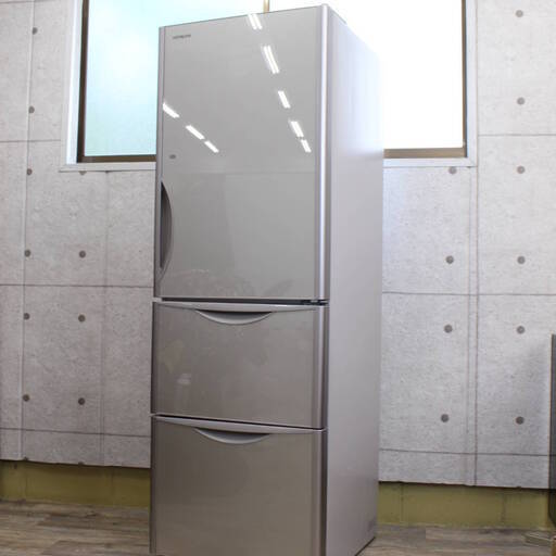 R636)日立 HITACHI 3ドア 冷凍冷蔵庫 R-S3800HV(XN) 2017年製 375L 右開き 真空チルド まんなか野菜 クリスタルシャンパン 取扱説明書付き