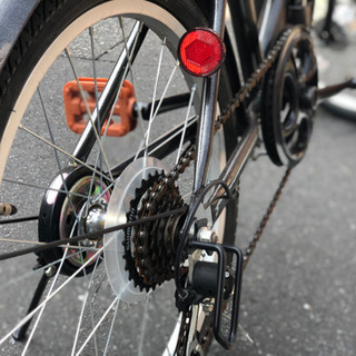 ほぼ新品！ガンメタ 20インチ折り畳み 6段変速 オートライト化！