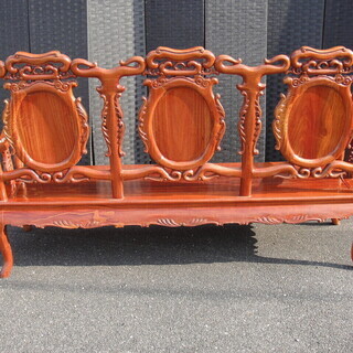 最終価格骨董品螺鈿ベンチチェア長椅子