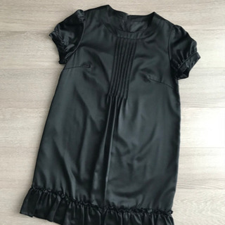 セール　黒 ブラック サテン シルク ワンピース ドレス