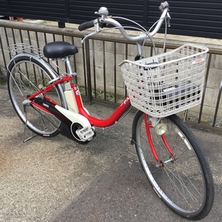 ＜動作品＞ヤマハ 電動アシスト自転車 PAS 3段変速 26インチ・Ｘ-211充電器付・サドル新品交換