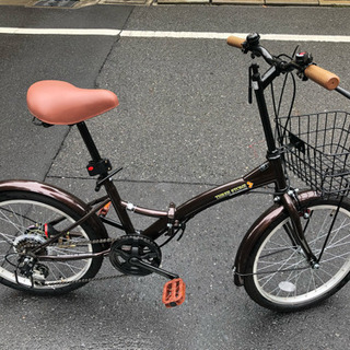 ド新品！落ち着いたブラウンメタリック 20インチ6段変速 折り畳み自転車！