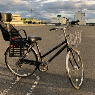 子供乗せ付き 自転車 28インチ アサヒ ブラック