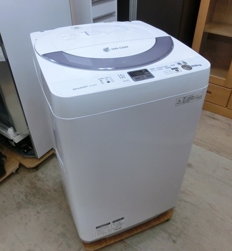 【販売終了しました。ありがとうございます。】SHARP　5.5㎏　ステンレス槽　全自動洗濯機　ES-GE55N　2014年製　ちょっと訳あり中古品