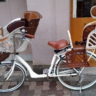 【日本製】mamafre！(幼児2人乗対応車)22/26吋 内装3段/LEDオート/パールホワイト