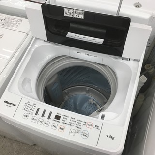 ①✅Hisense 電気洗濯機✅送料設置無料 ✅HW-T45C✅ HW-T45C 全自動洗濯機 ホワイト [洗濯4.5kg /乾燥機能無 /上開き] 【お