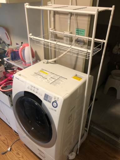 ドラム式洗濯乾燥機 2017年製 洗濯機ラックセットSHARP ES-S7A ドラム式洗濯機