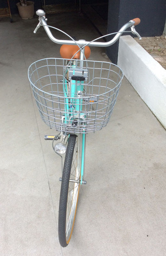 自転車 26インチ ママチャリ カゴ付き ミント系色 美品 | njerunyaga ...