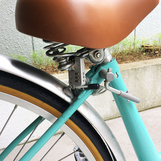自転車 26インチ ママチャリ カゴ付き ミント系色 美品