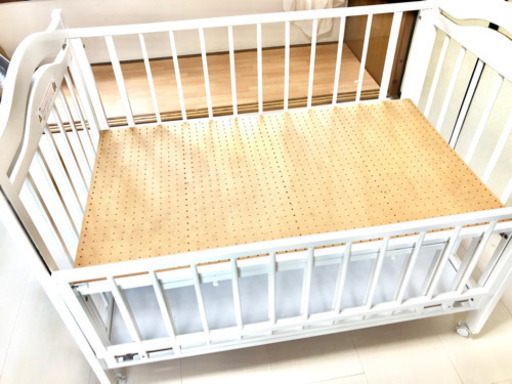 ベビーベッド ハイタイプ マットレス付 ホワイト 人気カラー ベビー