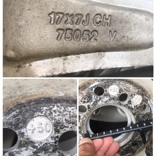 バリ山【格安】215/45R17 2016年製 17×7J +50 100×5H・114.3×5Hマルチ プリウス　ウィッシュ カルディナ レガシィ インプレッサ　