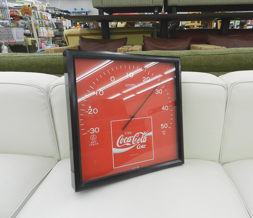 コカ・コーラ 温度計 正方形 28×28㎝ 壁掛け可能 Coca-Cola ☆ PayPay(ペイペイ)決済可能 ☆ 札幌市 北区 屯田