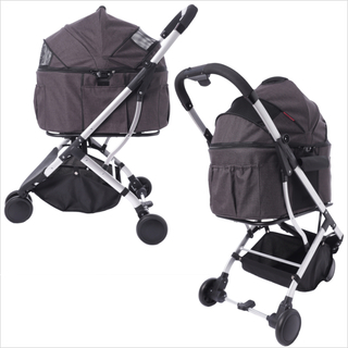 【新品】2way 多頭用 3輪 ペットカート　ダークブラウン　ペットバギー
