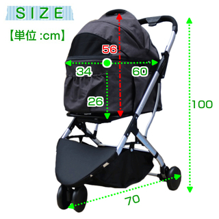 【新品】2way 多頭用 3輪 ペットカート　ダークブラウン　ペットバギー