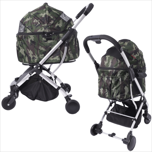 新品】2way 多頭用 4輪 ペットカート 迷彩（カモフラージュ）ペット