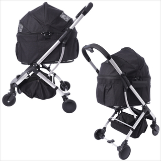 【新品】2way 多頭用 4輪 ペットカート　ブラック　ペットバギー