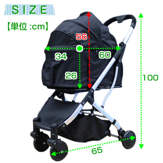 【新品】2way 多頭用 4輪 ペットカート　ブラック　ペットバギー