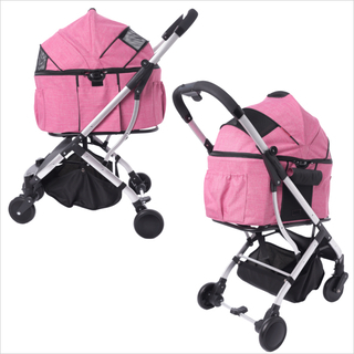 【新品】2way 多頭用 4輪 ペットカート　ローズ　ペットバギー