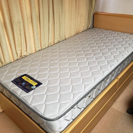 東京ベッド シングルマットと大容量収納付きベッドフレーム
