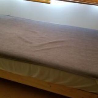 天然木すのこベッド　マットレス付き　シングルサイズ