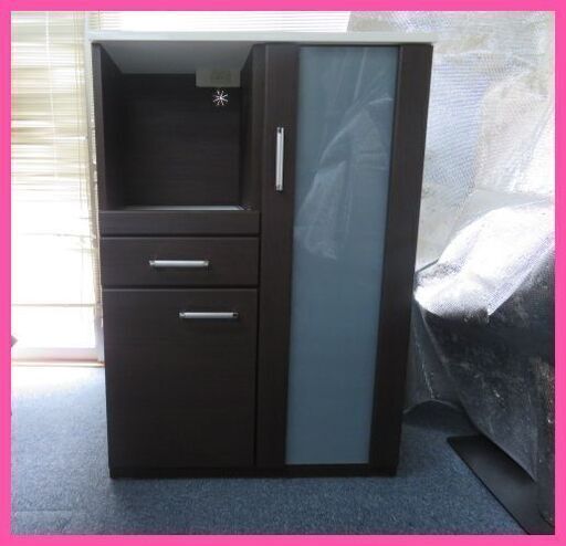 お値打ち キッチンボード レンジ棚 スライド棚 小引き出し 片開き収納 ガラス窓片開き収納 リッチ 宇都宮の収納家具 食器棚 キッチン収納 の中古あげます 譲ります ジモティーで不用品の処分