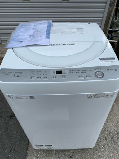 洗濯機 SHARP 2018年 6㎏洗い 1人～2人 ES-GE6B-W シャープ 川崎区 KK