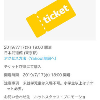 ポルカドットスティングレイ 7/17 1枚 日本武道館