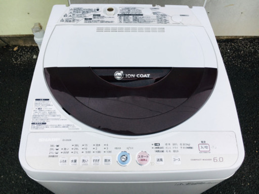 イオンコート入荷‼️504番 SHARP✨全自動電気洗濯機 ES-GE60K-T‼️