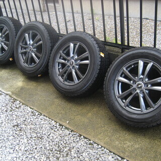 【値下げ】195/65R15 人気のウェッズブラックホイールとヨコハマig30 残溝約5mm アルミホイール15×6J　5Ｈ 4本 スタッドレス 