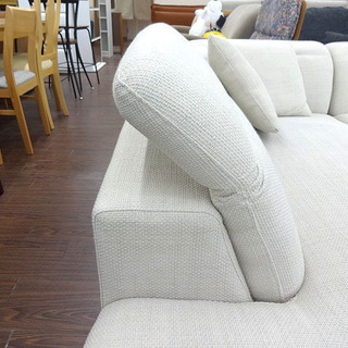 札幌 引き取り ニトリ カエルム L字ソファ/コーナーソファ 布張り ヘッドレスト クッション付き