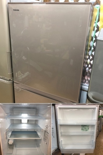 美品【 TOSHIBA 】東芝 ベジータ 330L 3ドア冷蔵庫 設置しやすい60㎝幅 ピンクゴールド GR-K33S