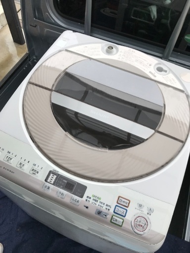 取引中2014年製シャープ全自動洗濯機容量9キロ。千葉県内配送無料。設置無料。