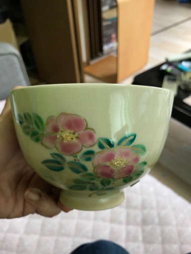 山川厳工房色絵茶碗ハマナス143