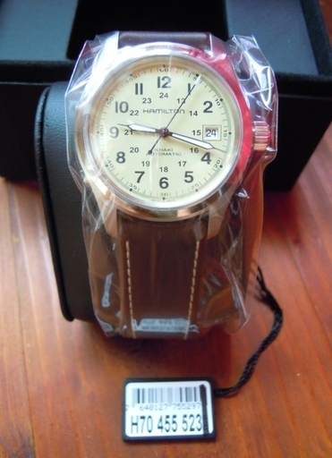 ■HAMILTON ハミルトン メンズ腕時計 Khaki Field Auto カーキ フィールド オート38mm H70455523 自動巻き 裏蓋スケルトン未使用 箱\u0026取説付