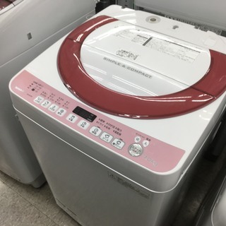 SHARP 中古 7.0kg 全自動洗濯機 シャープ ES-KS70P-P 2015年製