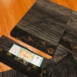 本場鹿児島大島紬 着物 珍品！横段にカトレア