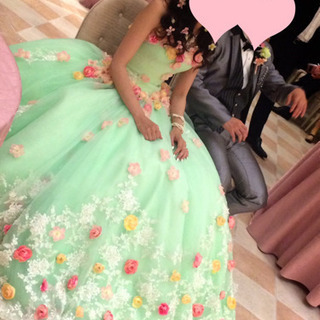 取引中】TIGLILY ブライダルアモーレ カラードレス グリーン