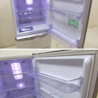 動作保証 三菱電機 3ドア 冷蔵庫 スリムタイプ MR-C34A-W 335L 2017年製