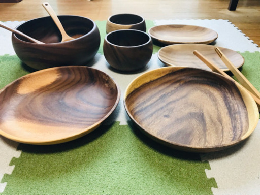木製食器セット アカシア製 Kyon 北九州の食器の中古あげます 譲ります ジモティーで不用品の処分