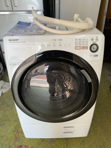 洗濯機 SHARP ドラム洗濯機 6㎏/3kg ES-S60-WL 2013年 洗濯乾燥機 直引き取りのみ 川崎区 SG