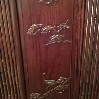 美品 天然木 高級 衝立 骨董 屏風 伝統工芸品 目隠し