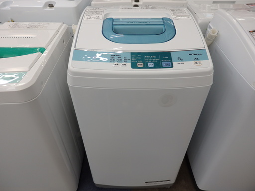 【【配送・設置無料】☆美品☆ 日立 NW-5SR W [全自動洗濯機（5.0kg） ピュアホワイト] 2014年製