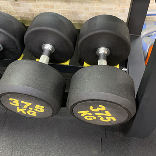 ラバーラウンドダンベル  37.5kg  2個
