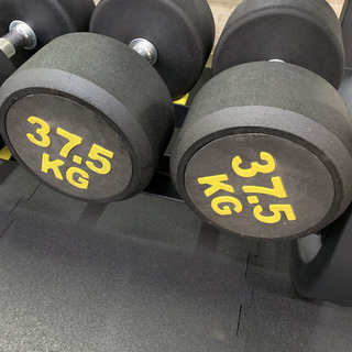 ラバーラウンドダンベル  37.5kg  2個