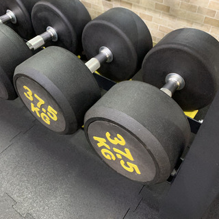 ラバーラウンドダンベル  37.5kg  2個