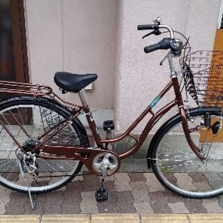 [SHIKISHIMA]MAYFUR 26吋ファッションサイクル 外装6段/ブラウンｘブラック