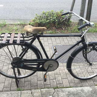 レトロ自転車 ロッドブレーキ 皮サドル