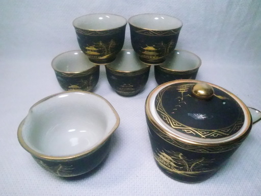 九谷焼 中国式茶器5客セット未使用品ち箱ナシ
