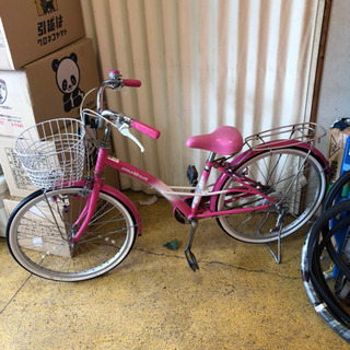 子供自転車 ママチャリ 22インチ ピンク色 仕上がりました