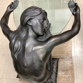 J106　 Dal Torrione 銅像ガラステーブル 希少品